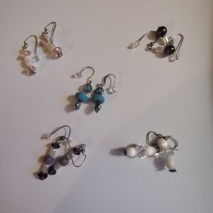 Elegant Multi-Color Beaded Earrings Set